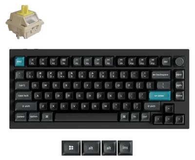 Immagine prodotto di Keychron Q1 Ultra 8K, 75%, con cavo e senza fili, USB + RF wireless + Bluetooth, interruttore meccanico, LED RGB, nero
