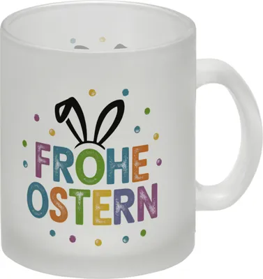 Produktbild von Frohe Ostern Hasen Glas Tasse