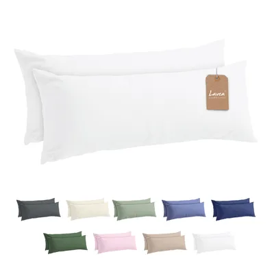 Zdjęcie produktu dla Zestaw 2 poszewek na poduszki Lavea® - 40x145 cm - białe