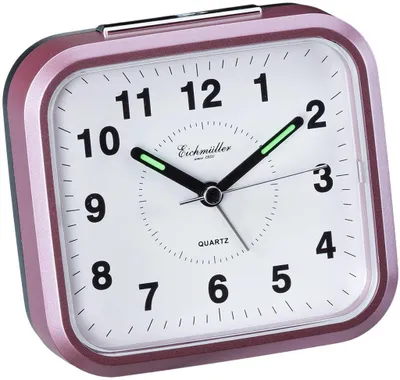 Produktbild von Eichmüller Wecker Analog rosa Quarzwerk Leuchtzeiger Weckwiederholung