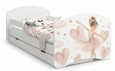 Produktbild von Spielbett & Übergangsbett 140x70cm | Inklusive Matratze und Stauraum | Sicheres Kinderbett Bär & Hase