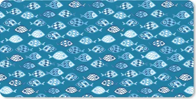 Produktbild von MuchoWow® Schreibtischunterlage Fisch - Blau - Muster 80x40 cm - XXL Mauspad - Gaming Mauspad