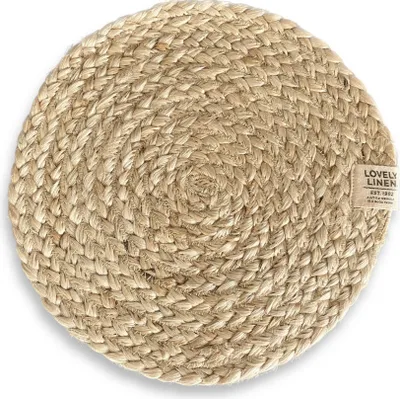 Produktbild von Lovely Linen Linen Breezy Tischset Jute natural beige Ø40cm (1 Stück)