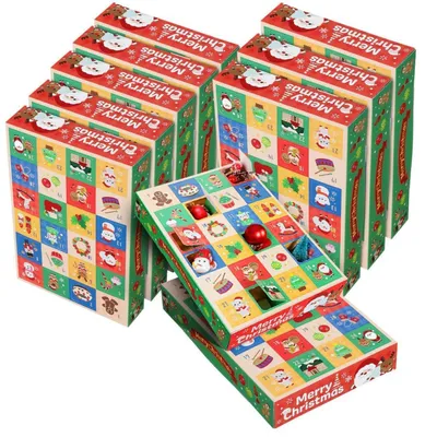 Image de Boîtes calendrier de l'Avent, lot de 10, pour le compte à rebours de Noël, à décorer soi-même, pour des occasions festives