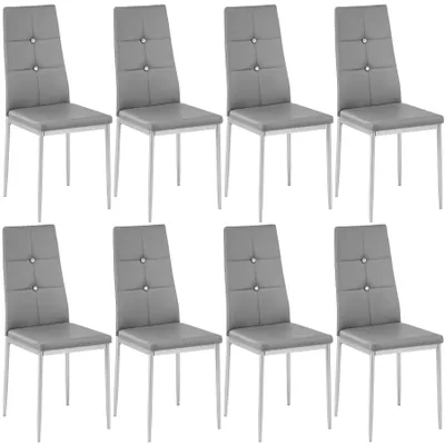 Image de Lot de chaises avec strass - gris, Lot de 8