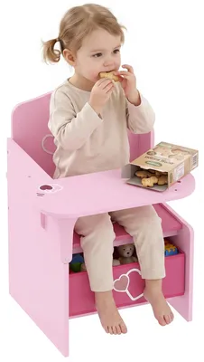 Produktbild von AIYAPLAY Kindertisch mit Stuhl 2-in-1 Integrierte Kindersitzgruppe mit Stauraum