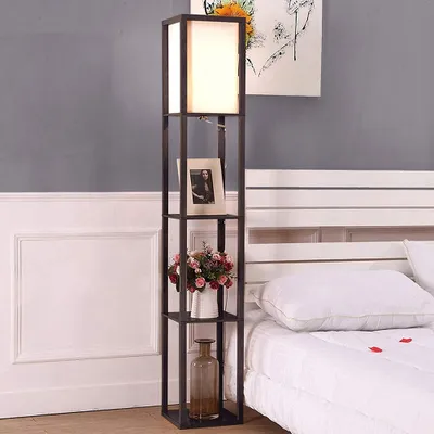 Produktbild von Stehlampe 3 Ebene Stehleuchte Moderne Standlampe Regalen Bodenlampe für Schlafzimmer Wohnzimmer