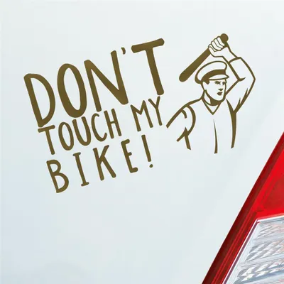 Produktbild von Auto Aufkleber Don´t touch my Bike! Motorrad Bike 18x10 cm Gold Sticker Heckscheibenaufkleber