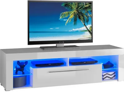 Produktbild von TV-Lowboard - Weiß Hochglanz - B 153 cm