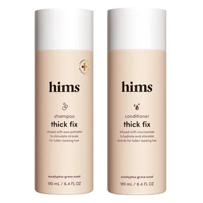 Produktbild von hims Thick Fix Shampoo and Conditioner Set for Men- Thickening, Moisturizing, Reduces Shedding- Color Safe Hair Loss Shampoo and Conditioner- 2 pack,