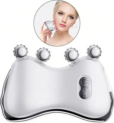 Produktbild von EMS Gesichtsmassagegerät 3D, mit Wärme & Vibration, LED Lichttherapie, Mikrostrom Massage, wiederaufladbar, für Gesicht & Körperpflege