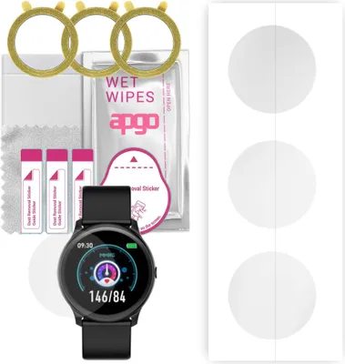 Produktbild von apgo 3 Stück Schutzfolie, klar, kompatibel mit Smartwatch AW80 Smartwatch, Hydrogel Displayschutzfolie mit Positionierhilfe, Displayfolie, robust und kratzfest