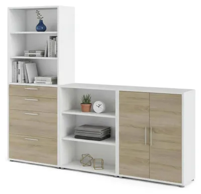 Image de Acceglio - Buffet, 267x40x222h cm Blanc, 4 Tiroirs