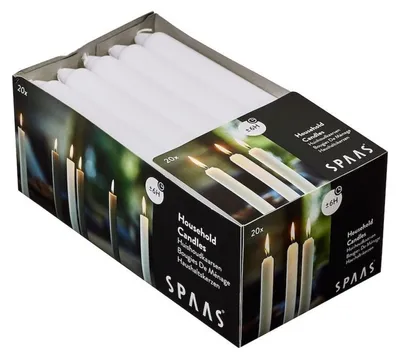 Produktbild von Spaas Haushaltskerzen - 20x - weis - 18 cm - lange Kerzen