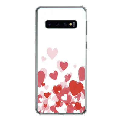 Produktbild von MuchoWow® Handyhülle Schutzhülle Hülle für Samsung Galaxy S10 Eine Illustration eines Regens der Herzen Silikon Softcase Handy Hülle - Handytasche