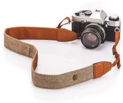 Productafbeelding van Katoenen cameratas met verstelbare schouderriem, geschikt voor digitale spiegelreflexcamera's - kaki.