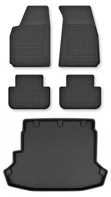 Produktbild von Gummimatten + Kofferraumwanne für Nissan X-Trail II T31 2007-2014 – Schwarz, Semi-Universal, angepasst – Wielganizator Semi-Universal