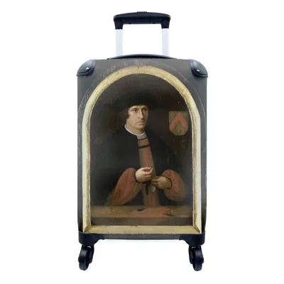 Produktbild von MuchoWow® Koffer Handgepäck Trolley Rollkoffer Kleine Reisekoffer mit 4 Rollen - Porträt von Frans Overrijn von Schoterbosch - Gemälde von Cornelis Engelsz - Cabin Size < 55x40x23 cm & 55x40x20 cm - Fotokoffer - Kabinenkoffer - Boardgepäck - Reise-Box - Reisekoffer - Reisegepäck - Koffer mit Bild - Trolley für Kinder