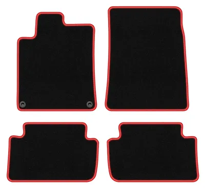 Image de Tapis de sol en moquette noir/rouge pour Citroen C5 I 2001-2008 4 pièces