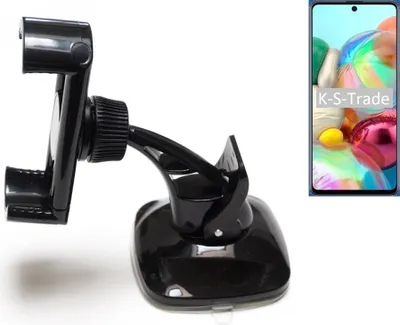 Produktbild von K-S-Trade kompakte Handy-Halterung Windschutzscheibe kompatibel mit Samsung Galaxy A71 Armaturenbrett schwarz Autohalterung KFZ Halter