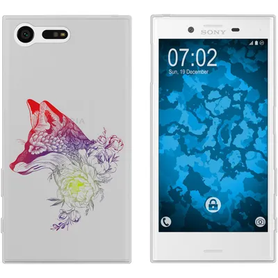 Produktbild von PhoneNatic Case kompatibel mit Sony Xperia X Compact Silikon-Hülle Floral Fuchs M1-5