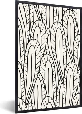 Produktbild von MuchoWow® MuchoWow® Gerahmtes Poster Muster - Natur - Blätter 60x90 cm - Poster mit zchwarzem Bilderrahmen - Kunst