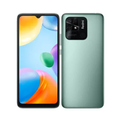 A product shot of a smartphone, showing both the front and back.