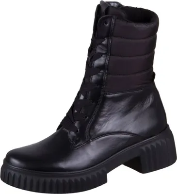 A black boot is shown against a white background.