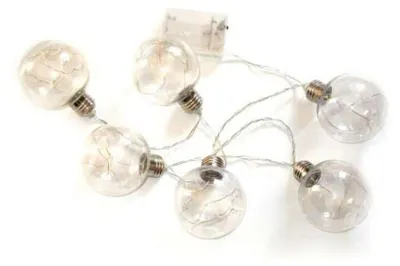 Obrázek produktu pro Girlanda se 6 kuličkami o průměru 8 cm, každá s 4 LED diodami, celková délka 110 cm