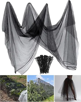 Produktbild von Zonon Moskitonetz 3m x 4m Schwarzes Insektenschutznetz Feinmaschig für Garten und Gemüse