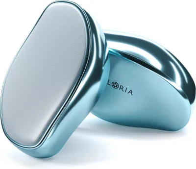 Two blue and silver hair removal devices are shown on a white background.