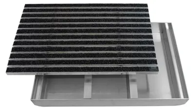 Produktbild von Emco Eingangsmatte DIPLOMAT + Bodenwanne 75mm Aluminium, Rips Anthrazit,Größe:100x50cm