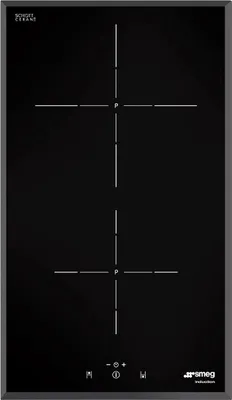 Produktbild von Smeg SI5322B Induktions-Kochfeld, Glaskeramik, 30 cm Breite, 2 Kochstellen, Sensor-Bedienelemente, Kindersicherung