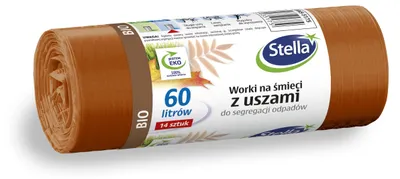 Productafbeelding van STELLA biologisch afbreekbare vuilniszakken, 60 liter, verpakking met 15 stuks