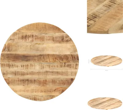 Produktbild von vidaXL Tischplatte Massivholz Mango Rund 15-16 mm 60 cm -  Tischplatten