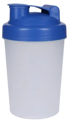 Immagine prodotto di Shaker "Protein" 0,40 l - Shaker fitness per bevande proteiche e sportive con colino rimovibile - Tazza shaker per una miscelazione perfetta - PP traslucido/blu standard