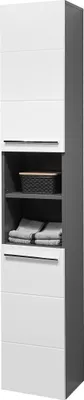 Produktbild von Hochschrank >Gloss< in Weiß-Anthrazit - 34x190x31 (BxHxT)