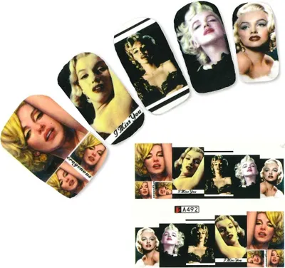 Produktbild von Tattoo Nail Art Marilyn Monroe Filmikone 1950 er Nagel Sticker