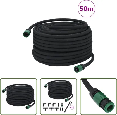Immagine prodotto di The Living Store Tubo gocciolante nero 0,6" 50 m in gomma