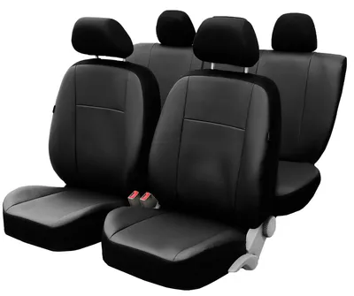 Produktbild von Premium Universal Autositzbezüge Sitzbezüge Sitzbezug Autositzschutz Car Covers Kunstleder Schonbezüge Schwarz