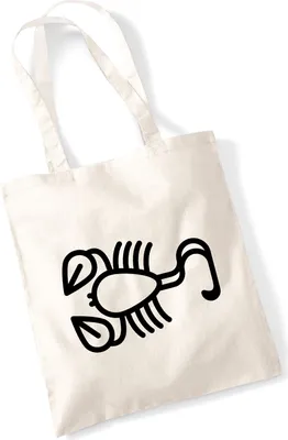 Produktbild von Huuraa Jutebeutel Skorpion Sternzeichen Symbol 10 Liter Natural Baumwolle Tasche Geschenkidee