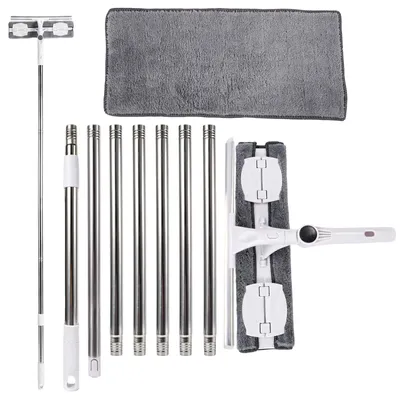 Teleskop-Fensterwischer 3,75 m, 2-in-1 Set mit Abzieher und Mikrofasertuch