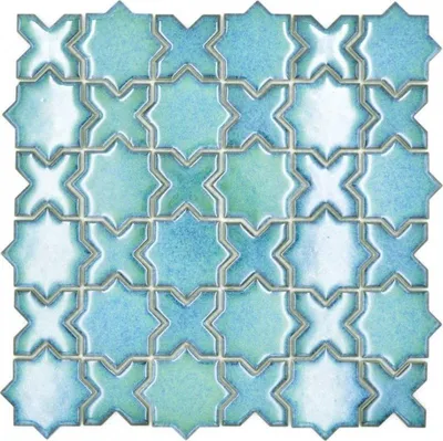 Produktbild von Mosaikfliese Keramik Mosaik Kombi mix grün glänzend Küchenrückwand Bad MOS13-SXS10
