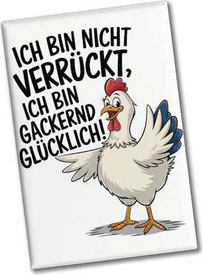 Produktbild von Fröhliches Huhn Gackernd Glücklich Souvenir Souvenir Magnet