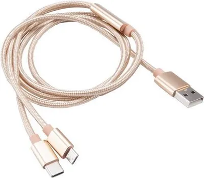 Obrázek produktu pro Akasa AK-CBUB42-12GL USB kabel 1,2 m USB 2.0 USB A USB C/Micro-USB B Gold (AK-CBUB42-12GL)