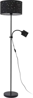 Produktbild von Lindby Stehleuchte Melanie, schwarz, Stoff, Ø 36 cm, 2-flg.