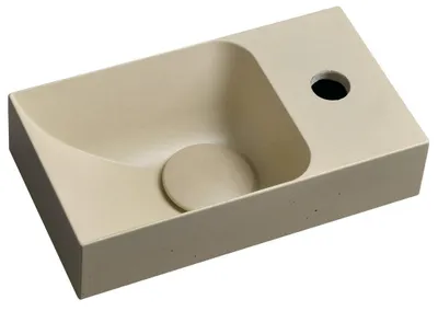 Produktbild von Sapho PICCOLINO Beton-Waschbecken 30,8x17cm, Wasserhahn rechten, Gelb matt