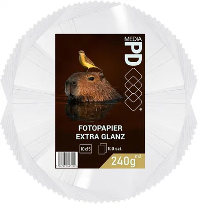 Produktbild von PD Media Premium Fotopapier 10x15 cm Hochglänzend – 240 g/m², 100 Blatt, Extra Dickes Inkjet Papier (4R Extra Glanz)