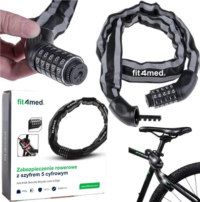 Produktbild von FIT4MED | Kettenverschluss - Schwarz - 90 Cm X 6 Mm - Diebstahlschutz - Reflektierende Elemente