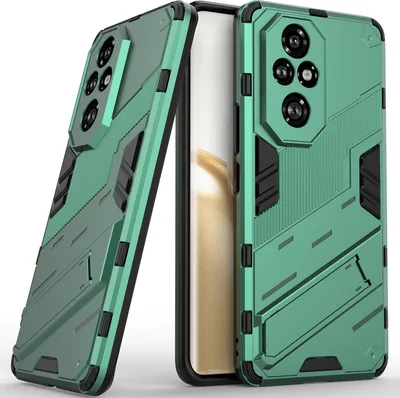 Produktbild von Armor Hülle für Honor 200 Pro Hybrid PC TPU Bumper Stoßfestes Schutzhülle mit Standfunktion Grün